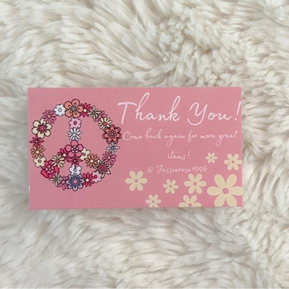 100 Peace Floral Customized to You Thank You Cards - Picture 2 of 6